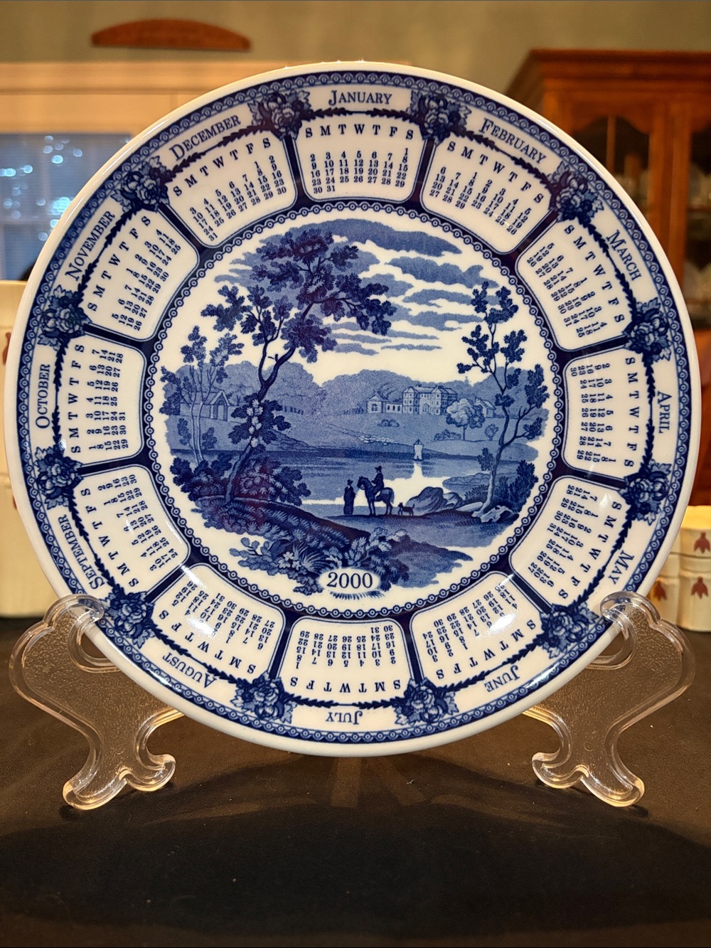 Wedgwood Millennium 2000 Calendar Plate “Blue Landscape “ pattern 9 1/4” dia.